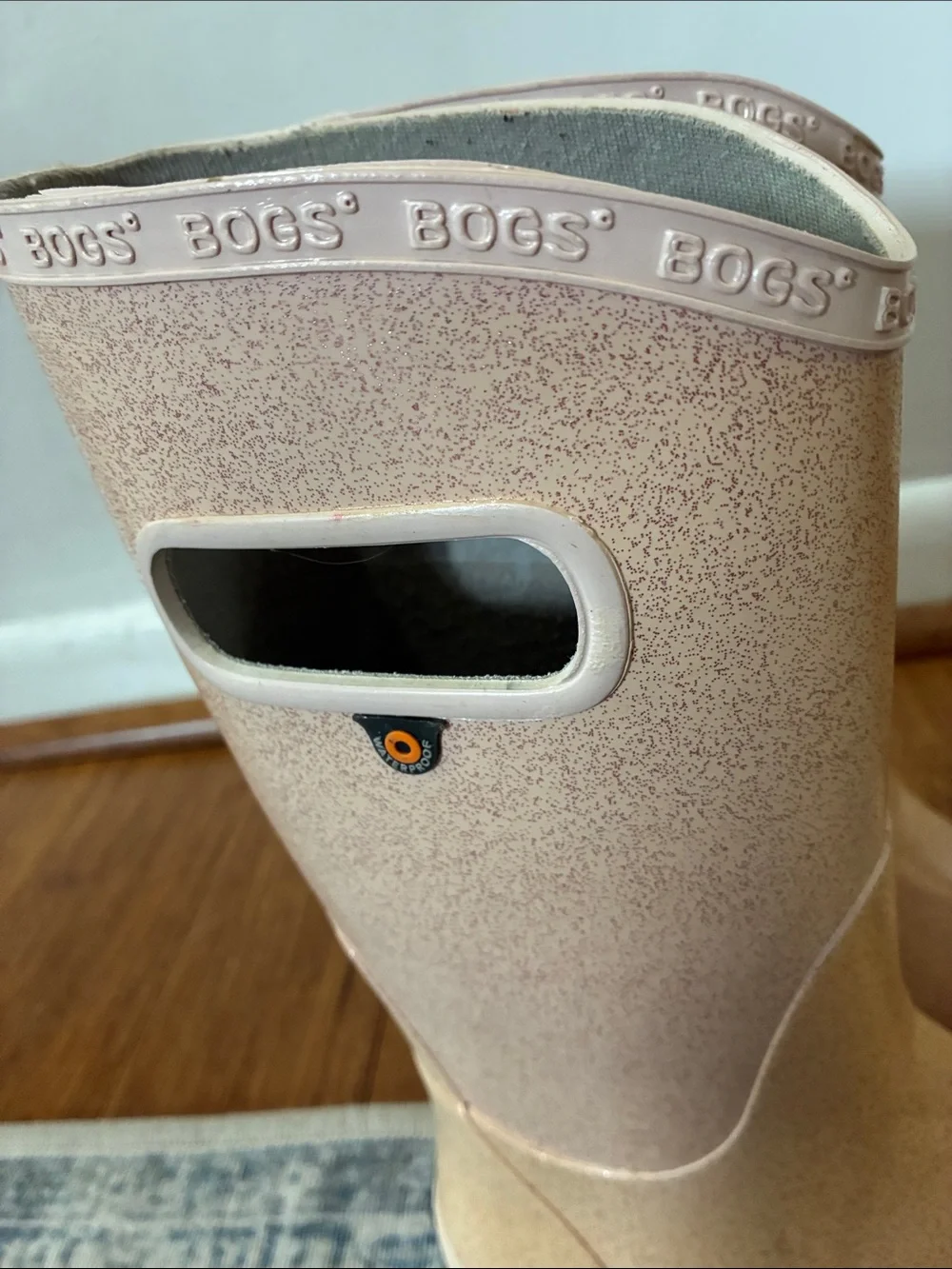 Bogs Kids Pink Glitter Waterproof Rain Boots - girls size 3